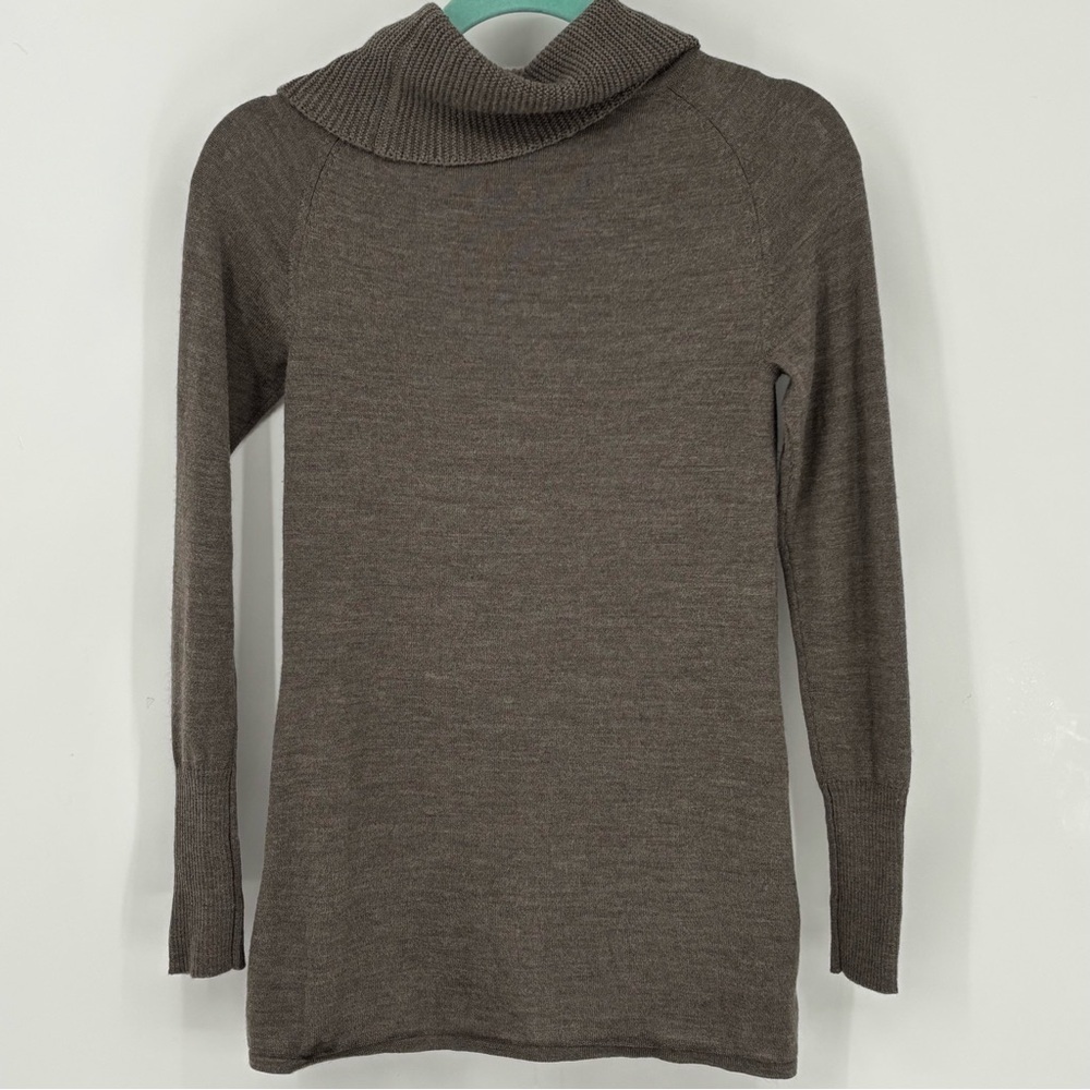 Smartwool Taupe brown Cowl Neck wool Sweater tunic pullover cozy warm - Picture 3 of 10